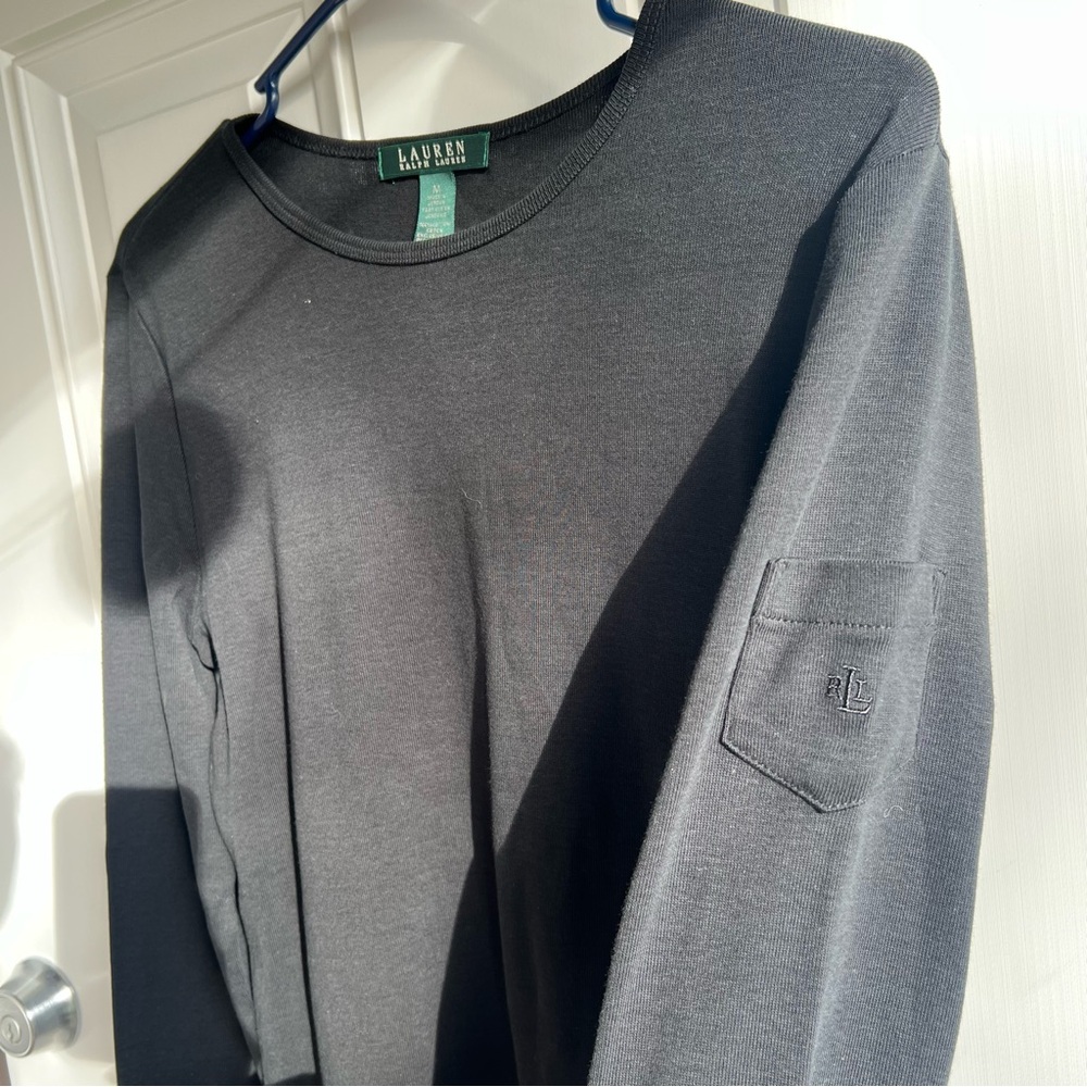Ralph Lauren Black Long Sleeve Tee size M - Picture 3 of 7